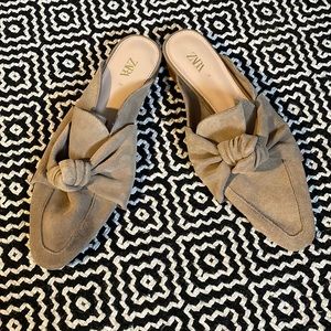 Zara suede knotted slides - size 39/8